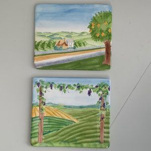 Boston Warehouse ceramic tuscan trivets s/2 - NEW